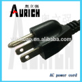 UL para casa PVC cabos 125V powercord extensão